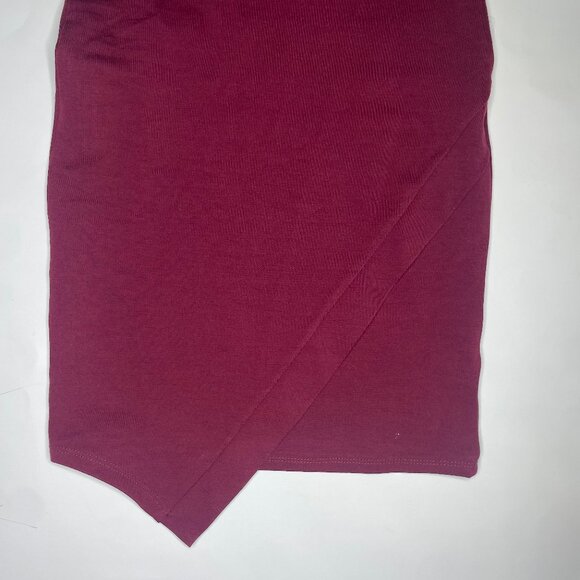 Oboe Burgundy Halter Asymmetrical Front Pullover Mini Dress Barbiecore Sexy Sm - Picture 9 of 14